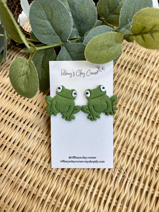 A. Frog Clay Earring Studs