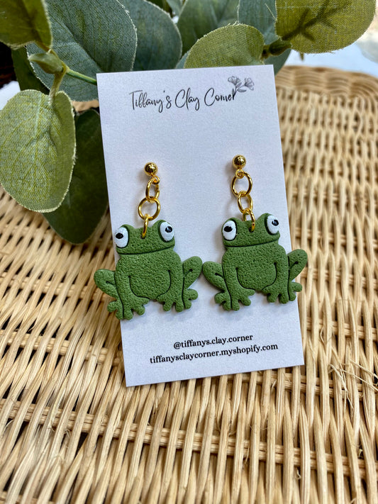 A. Frog Dangle Clay Earrings