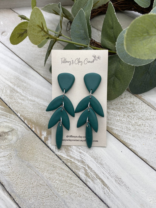 Forest Green Foliage Earrings