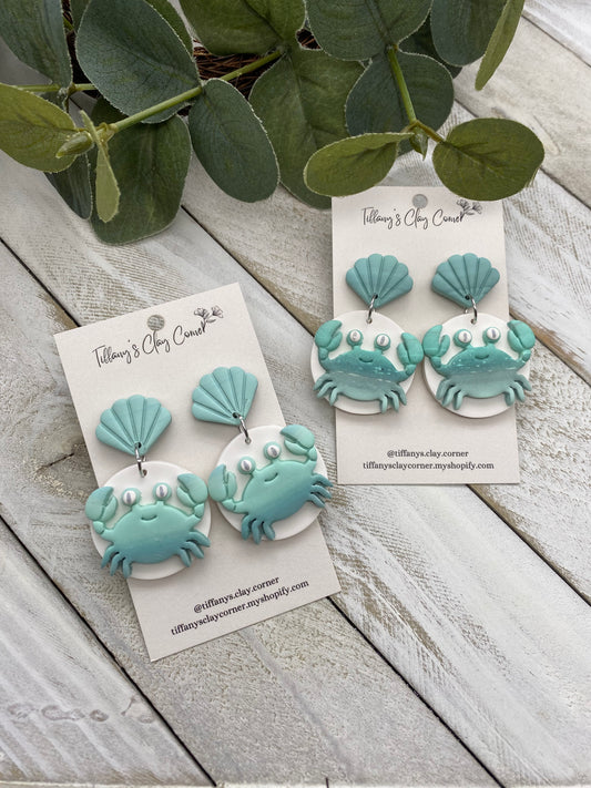 Blue Crab Earrings