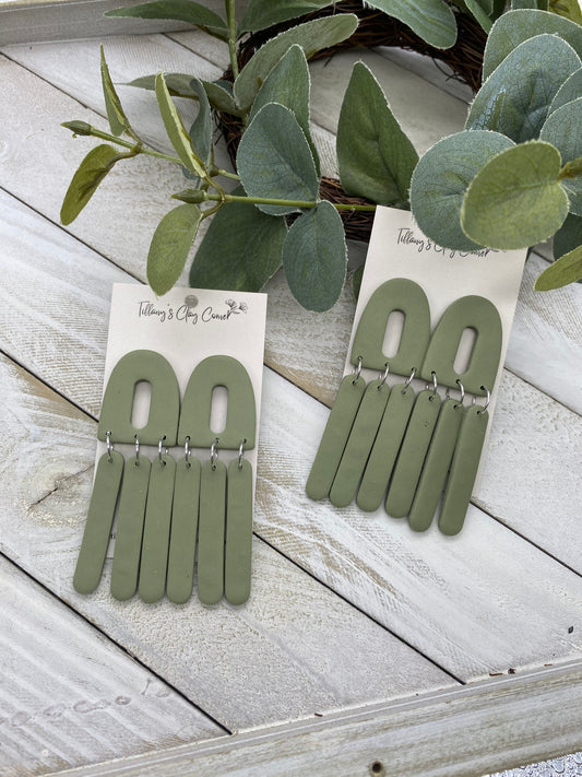 Sage Green Statement Earrings