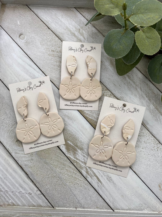 Organic Sand Dollar Earrings