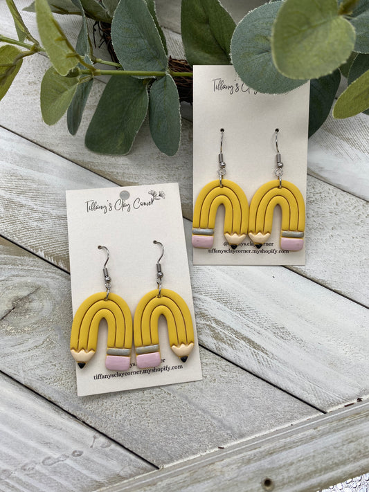 Bent Pencil Earrings