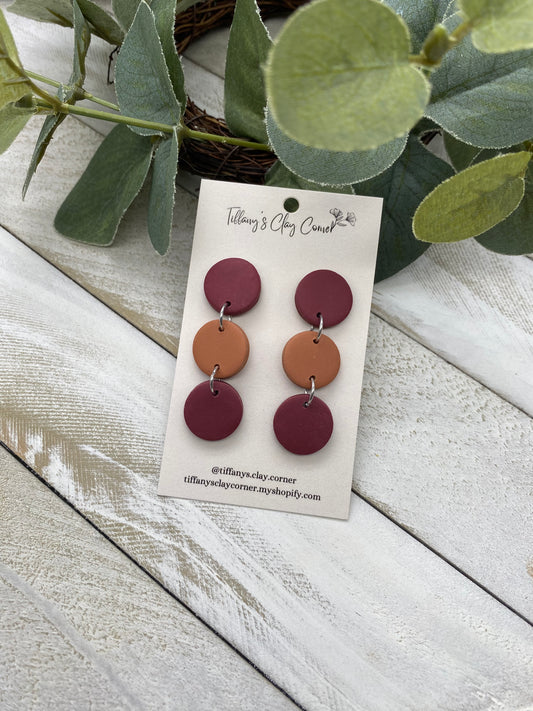 Garnet & Tan Earrings