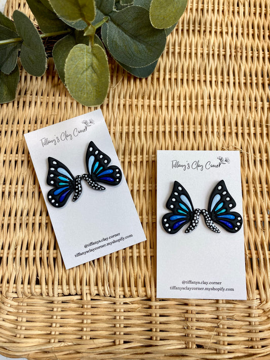 A. Starry Night Butterfly Clay Earrings