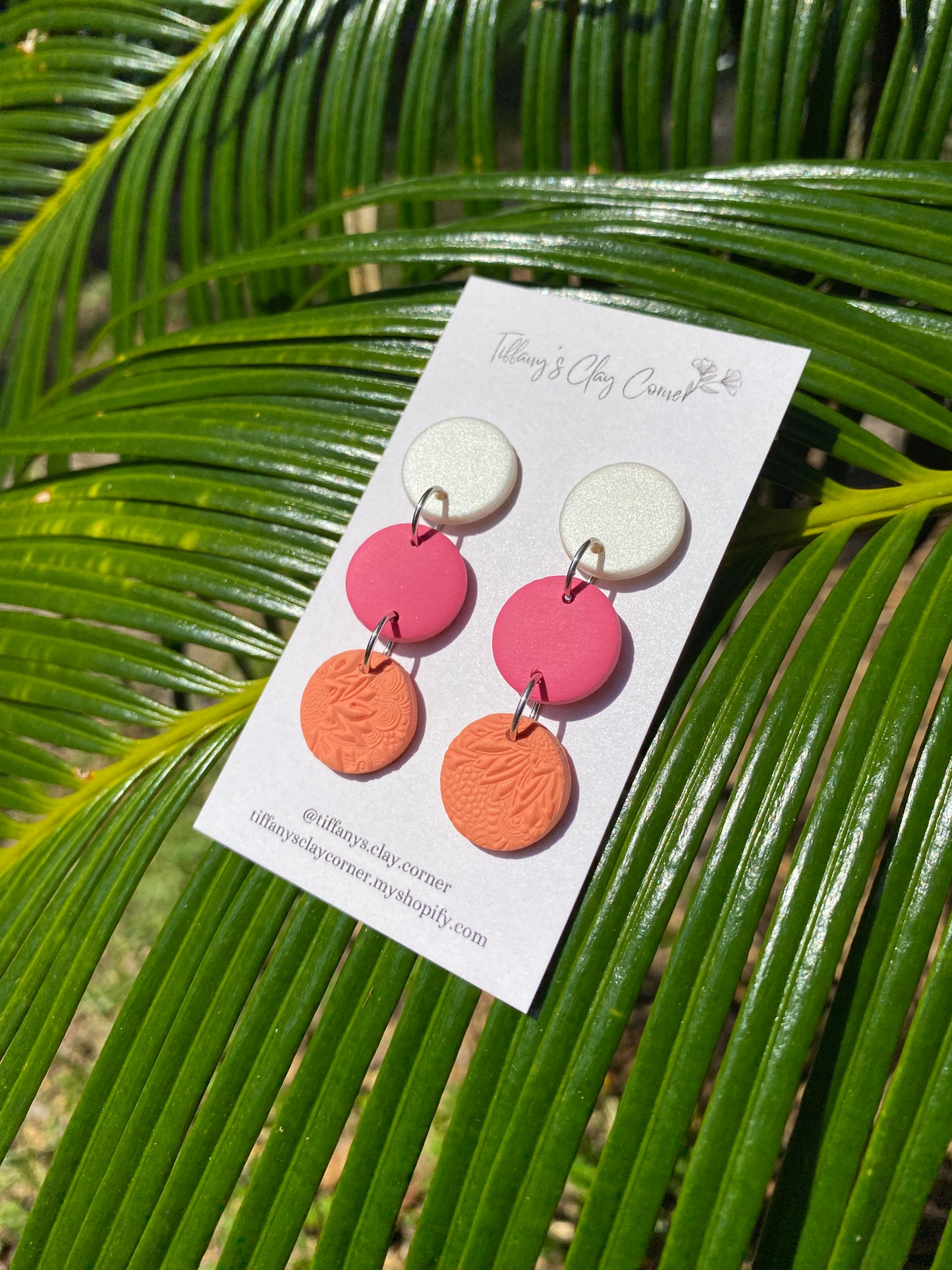 A. Pop of Color Circle Clay Earrings