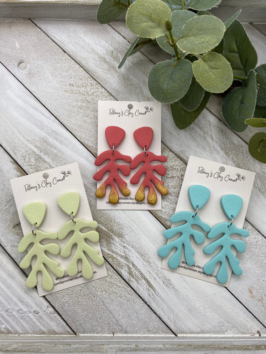 Deep Down Coral Earrings